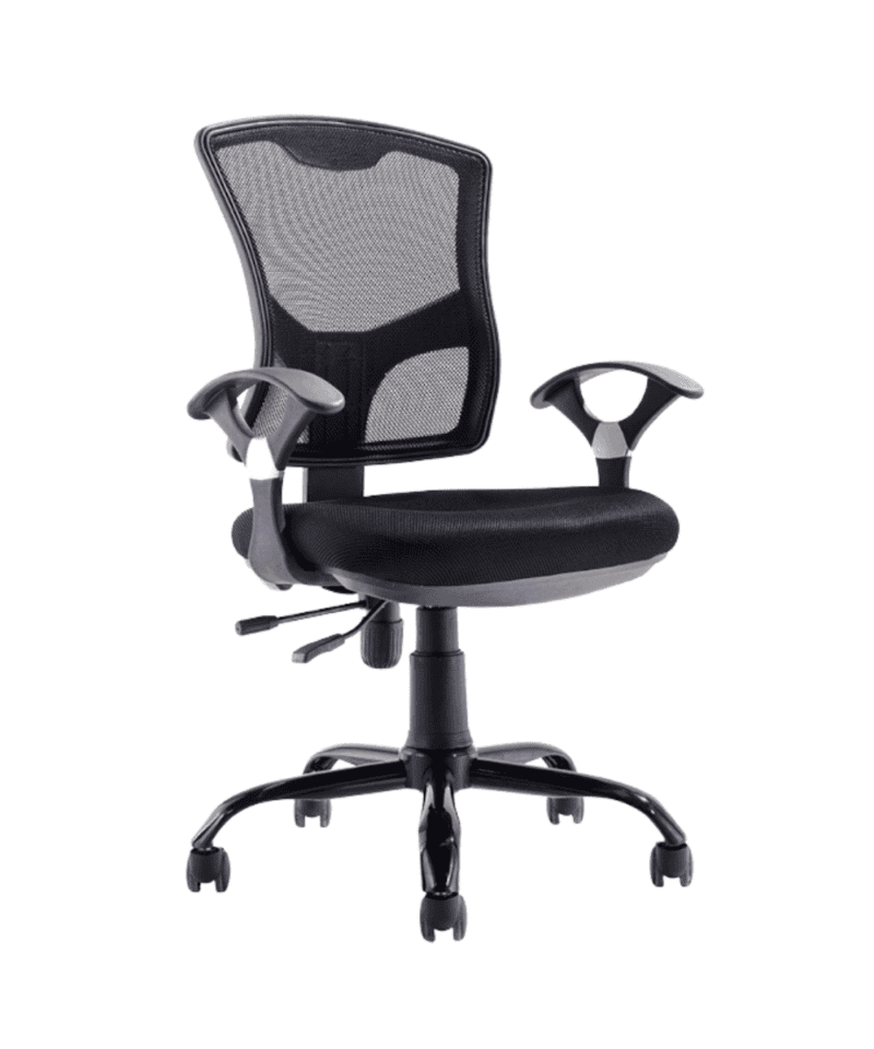 Silla ejecutiva de malla con base negra