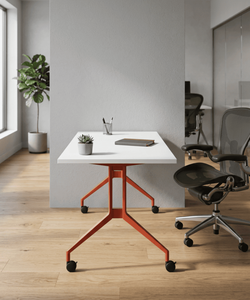 Mesa plegable con rodos